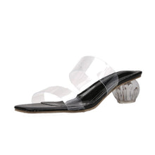 Load image into Gallery viewer, Transparent High Heels Women Square Toe Sandals Summer Shoes Woman Clear High Pumps Wedding Jelly Buty Damskie Heels Slippers