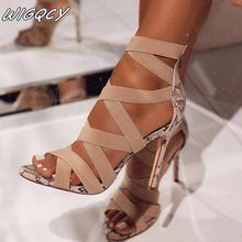 Load image into Gallery viewer, Women Sandal High Heels Gladiator Ankle Strap Woman Peep Toe Stiletto Sexy Women Heels Chaussures Femme Summer Pumps Women
