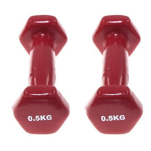 Load image into Gallery viewer, Set 2 Cufflinks clad Vinyl | Exercise Fitness | Traning in single home | Fitness | Weights 0.5-6Kg
