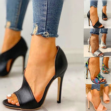 Load image into Gallery viewer, HOT Women Pumps New Shoes Sexy High Heels Ladies Party Stiletto &amp; Enlargers Female Black Wedding  Snake Print Heels  Zapatos
