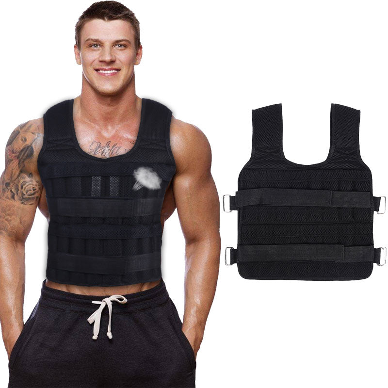 30KG Exercise Loading Weight Vest Boxing Running Sling Weight Training Workout Fitness Adjustable Waistcoat Jacket Sand Clothing