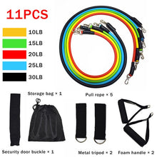 Load image into Gallery viewer, 11pcs/set Pull Rope Fitness Exercises Resistance Bands Latex Tubes Pedal Excerciser Body Training Workout Yoga
