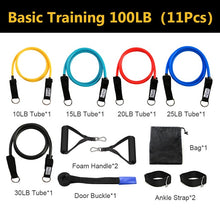 Load image into Gallery viewer, 11pcs/set Pull Rope Fitness Exercises Resistance Bands Latex Tubes Pedal Excerciser Body Training Workout Yoga
