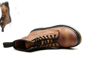 Dr Couple Boots Men Martens Boots Genuine Leather Women Ankle Boots Punk Doc Motorcycle Women Shoes Thick Heel Winter Shoes