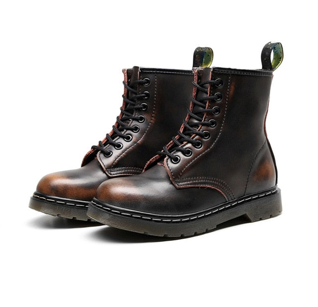Dr Couple Boots Men Martens Boots Genuine Leather Women Ankle Boots Punk Doc Motorcycle Women Shoes Thick Heel Winter Shoes