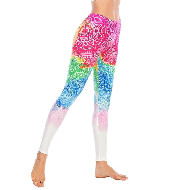 Zohra Sexy Women Legging Colorful Mandala Printing Fitness leggins Fashion Slim legins High Waist Leggings Woman Pants