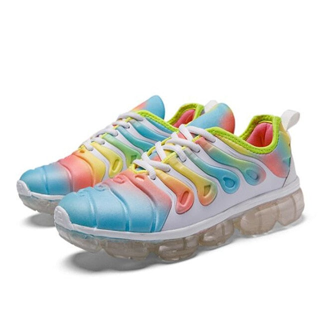 Hot Sell Women's Sneakers 2020 Autumn New Transparent Air Cushion Rainbow Colors Sport Running Shoes Female Tennis Shoes Mujer
