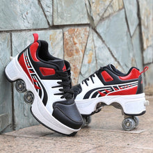 Load image into Gallery viewer, Hot Shoes Casual Sneakers Walk+Skates Deform Wheel Skates for Adult Men Women Unisex Couple Childred Runaway Skates Four-wheeled
