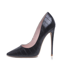 Load image into Gallery viewer, GENSHUO Women Pumps Brand High Heels Black Patent Leather Pointed Toe Sexy Stiletto Shoes Woman Ladies Plus Big Size 11 12
